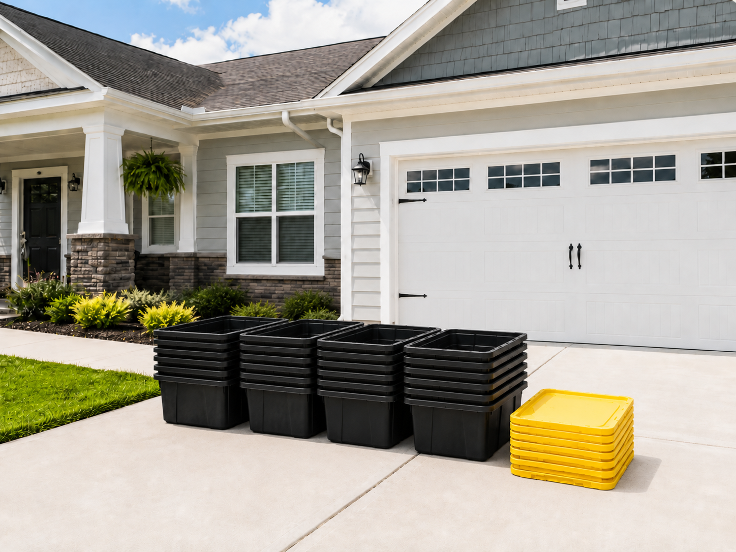 Reusable moving totes indoors