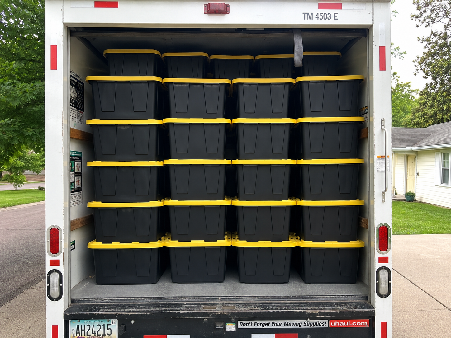 Moving totes loaded for delivery